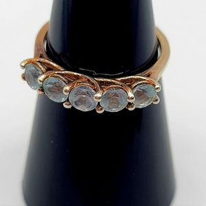 Aquamarine ring Size 7 in 925 Sterling Silver.